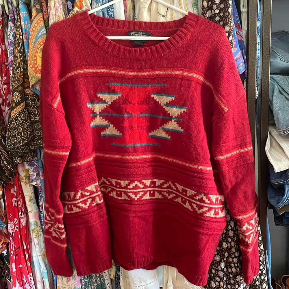 Pendleton Red Pullover Sweater